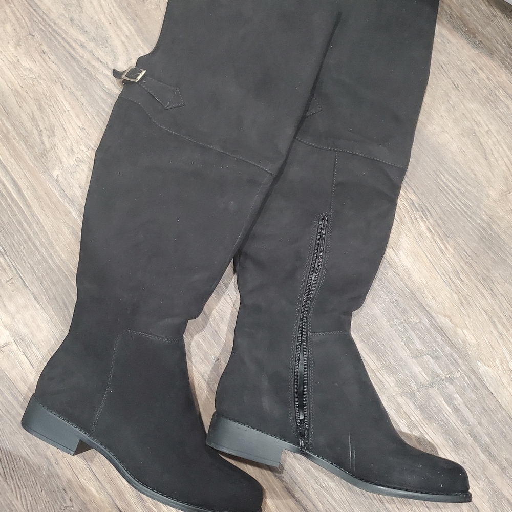 Black over knee boots